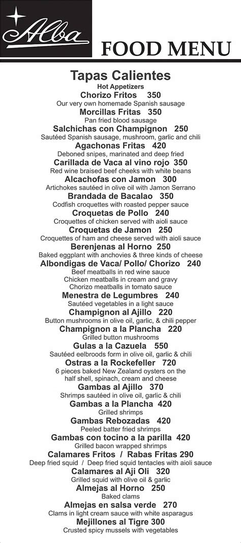 alba restaurant moa|Alba Restaurante Español Menu .